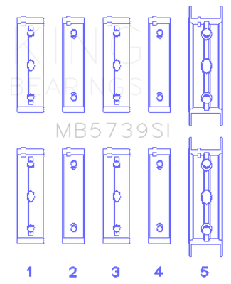 King Engine Bearings Subaru Ej20/Ej22/Ej25 Housing Bore + .002 (Size +0.25mm) Main Bearing Set