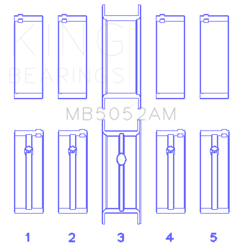 King Engine Bearings Chrysler/Mitsubishi 122ci 2.0L (Size 0.75) Main Bearing Set