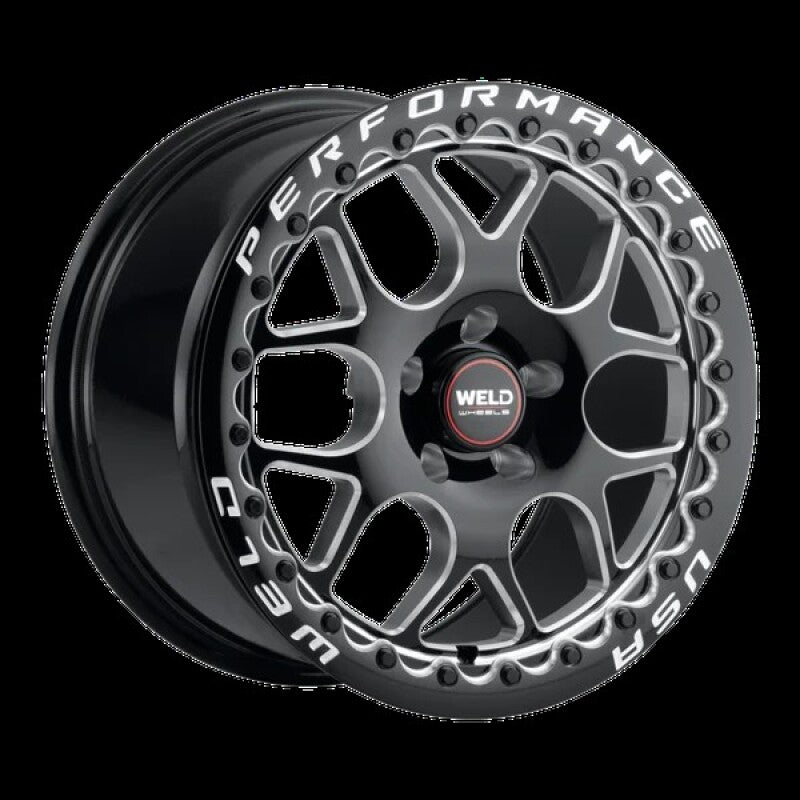 Weld Solana Beadlock 18x10 / 5x114.3 BP / ET0 / 78.1mm Bore - Gloss Black MIL DIA Wheel