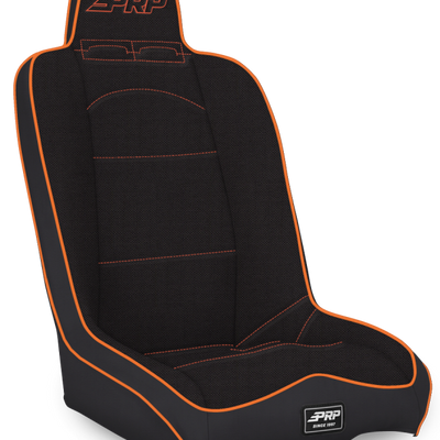 PRP Daily Driver High Back Suspension Seat- Black/Orange Tweed