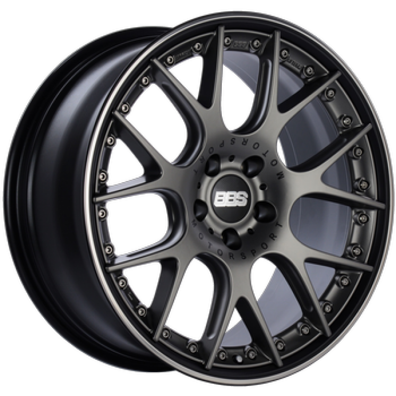 BBS CH-RII 22x10.5 5x112 ET15 Satin Platinum Center Black Lip SS Rim Prot Wheel - 82mm PFS Req