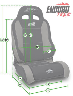 PRP EnduroTrek Reclining Suspension Seat - Black Suede - Passenger