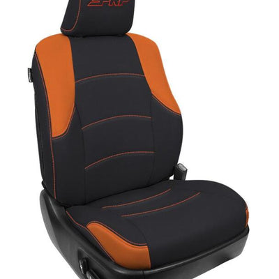 PRP 11-24 Toyota 4Runner Front Seat Covers (Pair) - Black/Orange