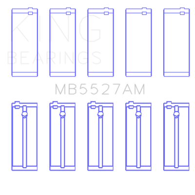 King Engine Bearings Toyota 4A-Fe/5A-Fe/7A-Fe (Size +1.0mm) Main Bearing Set