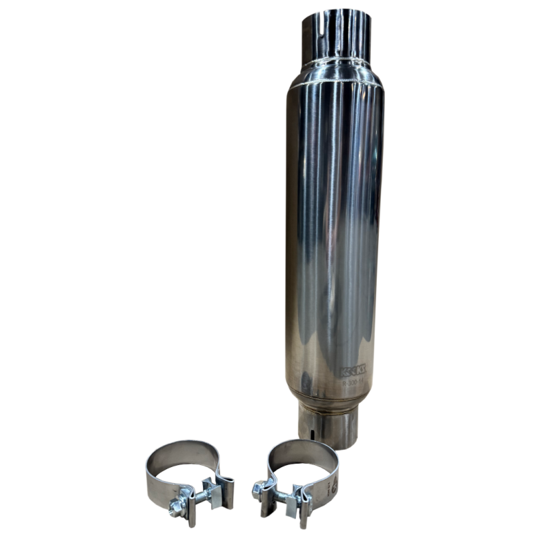 Kooks 3in. Round Clamp In Muffler 14in. Long Polished Stainless Steel