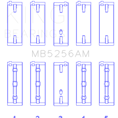 King Engine Bearings Hyundai Lantra 1600 (Size +0.50mm) Main Bearing Set