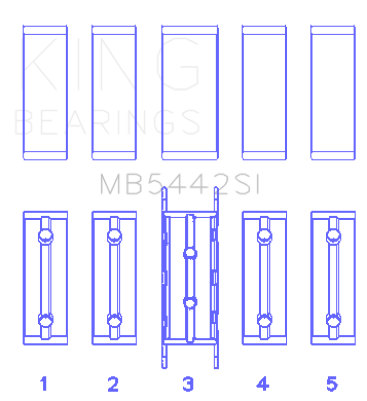 King Engine Bearings Ford/Mazda 2.0L/2.3L Duratec (Size +1.0) Performance Main Bearing Set