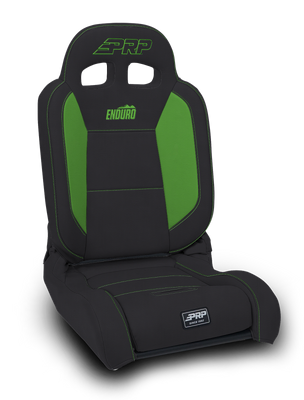 PRP EnduroDaily Reclining Suspension Seat - Black/Green Vinyl - Passenger