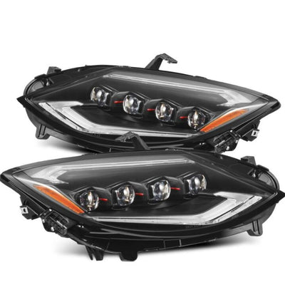 AlphaRex 23-24 Nissan Z NOVA-Series LED Projector Headlights Black w/Activation Light & Seq.Sig