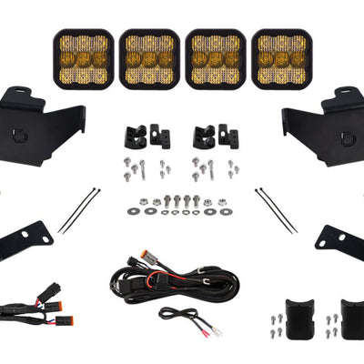 Diode Dynamics 2024 Toyota Tacoma SS5 Grille CrossLink Lightbar Kit - Pro Yellow Combo