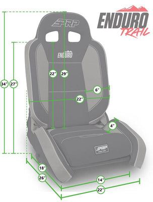 PRP EnduroTrail Reclining Suspension Seat - Gray Tweed - Passenger