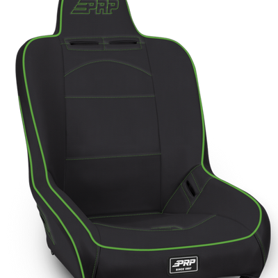 PRP Premier High Back Suspension Seat- Black/Green Vinyl