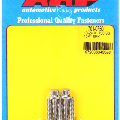 ARP 10-24 x .750 12pt SS Bolts (Pack of 5)