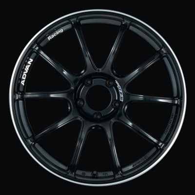 Advan RZII 17x8 +54 5x114.3 Racing Gloss Black and Ring Wheel
