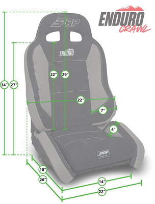 PRP EnduroCrawl Reclining Suspension Seat - Black Suede - Passenger