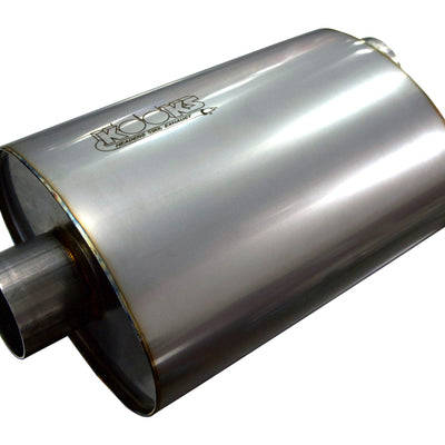 Kooks 2.5in. Oval Center/Offset Muffler 12in. Long Body Stainless Steel