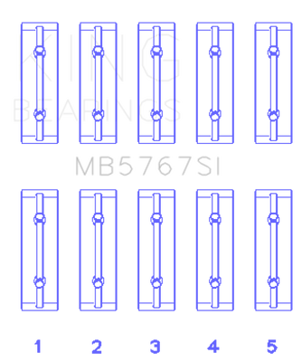 King Engine Bearings Nissan Hr15/16DE (Size +0.50mm) Main Bearing Set