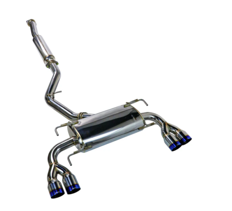 Remark 08-14 Subaru WRX STi GR Hatch Sports Touring Cat-Back Exhaust - Burnt Quad Tips (Resonated)