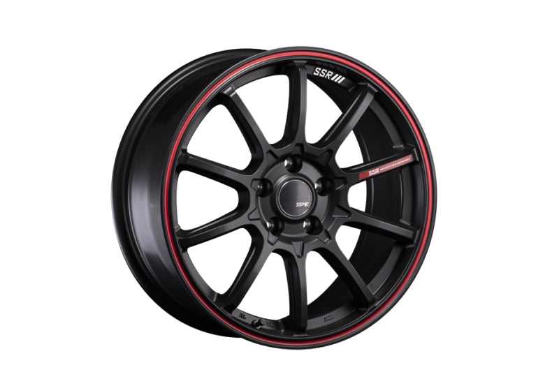 SSR GTV05 5x114.3 18x7.5 Offset 45 Flat Black w/ Red Line
