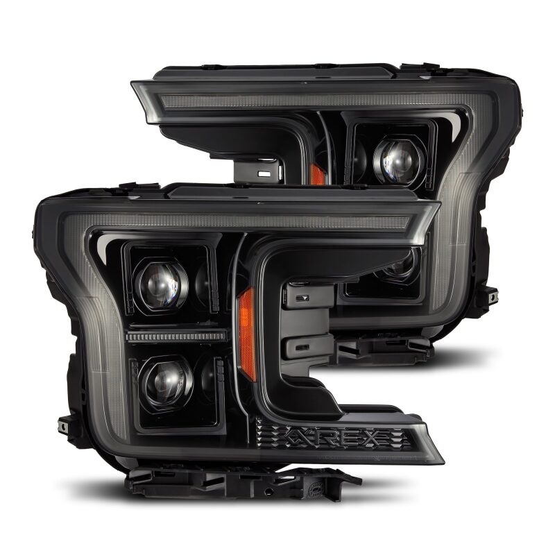 AlphaRex 18-20 Ford F150 PRO-Series Headlight Alpha Black w/ Seq Signal & DRL