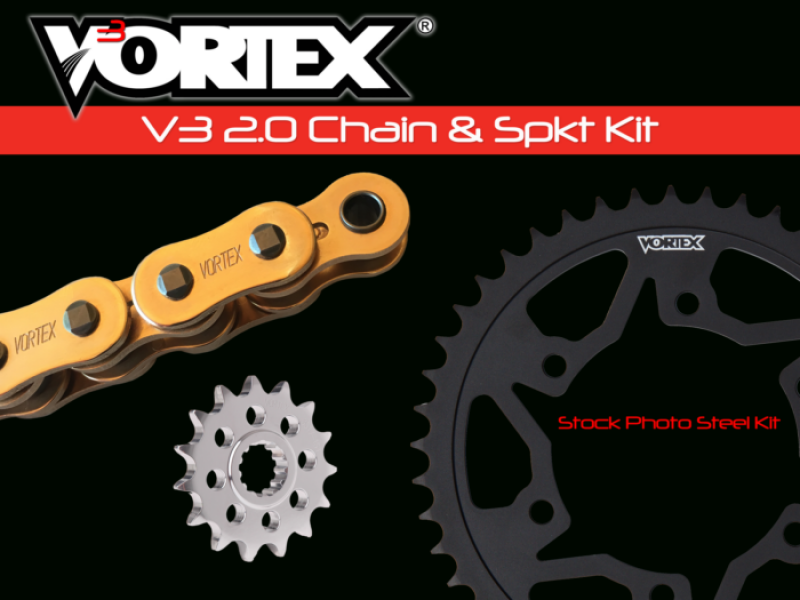 Vortex Racing V3 2.0 Chain and Sprocket Kit 2910-17,454S-40,G525RX3-108- Gold