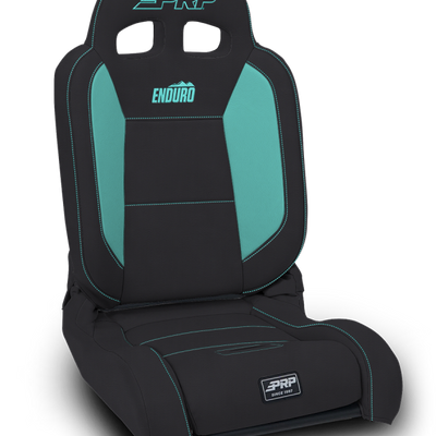 PRP EnduroDaily Reclining Suspension Seat - Black/Teal Vinyl - Driver