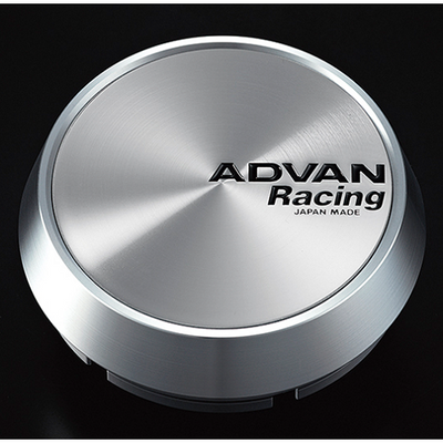 Advan Racing Center Cap 73mm Middle Height - Platinum Silver + Black Letters