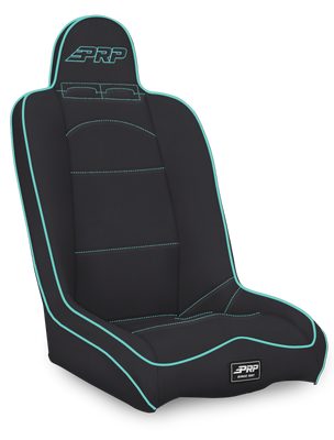 PRP Daily Driver High Back Suspension Seat- Black/Teal Vinyl