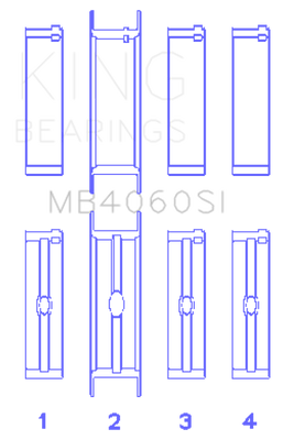 King Engine Bearings Chrysler Caravan 201Ci V6 Ohv (Size +0.50mm) Main Bearing Set