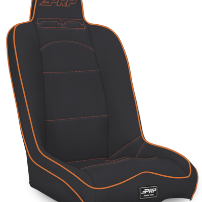 PRP Daily Driver High Back Suspension Seat- Black/Orange Vinyl