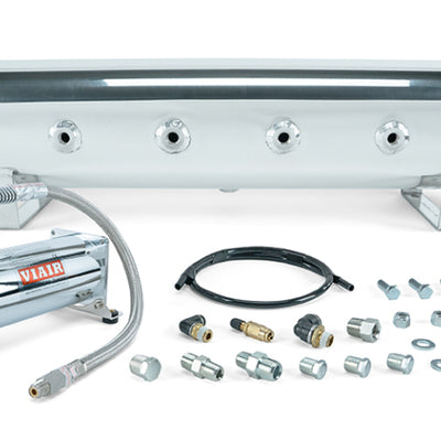 Air Lift 4 Gal. 7-Port Tank w/ Viair 444c Chrome Compressor (Incl. Fittings & Mounting Hardware)