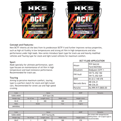 HKS Dual Clutch Transmission Fluid Touring 20L