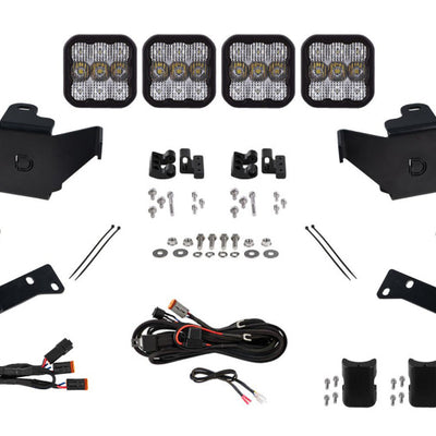 Diode Dynamics 2024 Toyota Tacoma SS5 Grille CrossLink Lightbar Kit - Sport White Combo