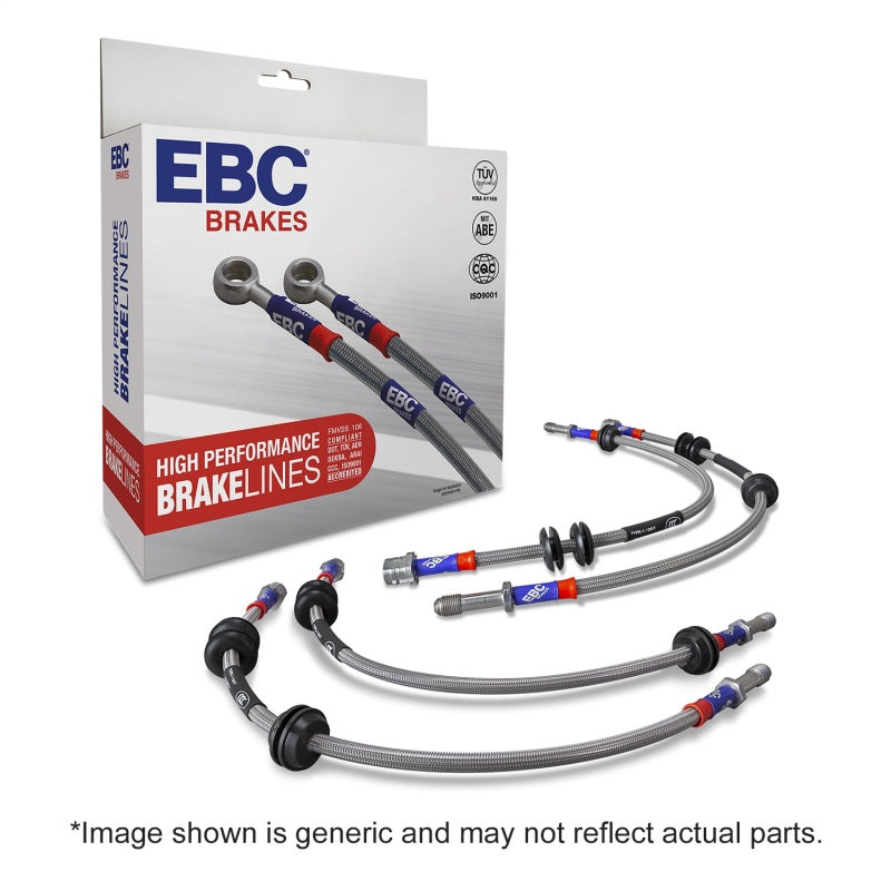 EBC 13-14 Ford Mustang (GT500) 5.8L Supercharged Stainless Steel Brake Line Kit
