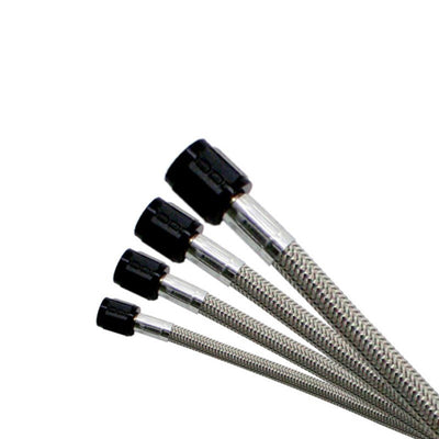 Nitrous Express 4AN 22in Stainless Braided Double SHO Hose (w/Black 3AN Ends - Both Ends)
