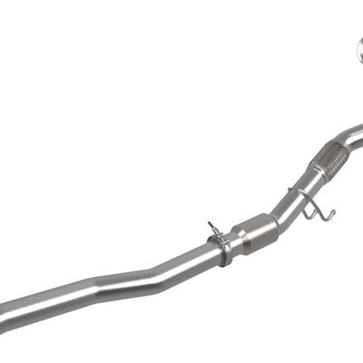 aFe Power Twisted Steel Down Pipe 3in 304 Stainless Steel w/ Cat 15-18 VW Golf R MKVII L4-2.0L (t)