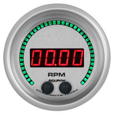 Autometer 85.7mm Silver 0-16K RPM Tachometer Ultra-Lite Elite Digital Gauge