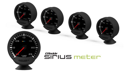 GReddy Sirius Vision Display (Turbo / Press / Temp / Voltage) 68mm Clear Thin-Film EL Display Gauge