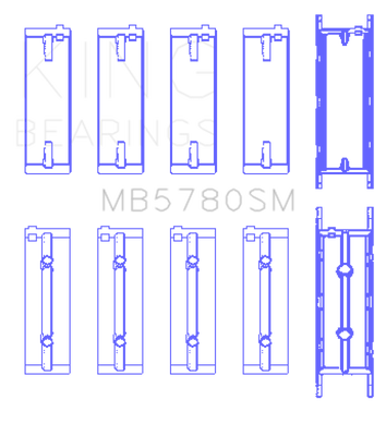 King Engine Bearings BMW N47 D20 A/B/C/D/N47 C20 A (Size +0.50mm) Main Bearing Set