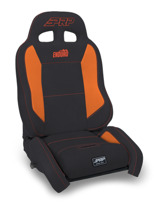 PRP EnduroCrawl Reclining Suspension Seat - Black/Orange Vinyl - Driver