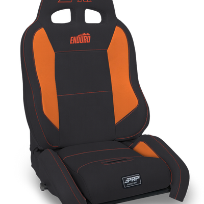 PRP EnduroCrawl Reclining Suspension Seat - Black/Orange Vinyl - Driver