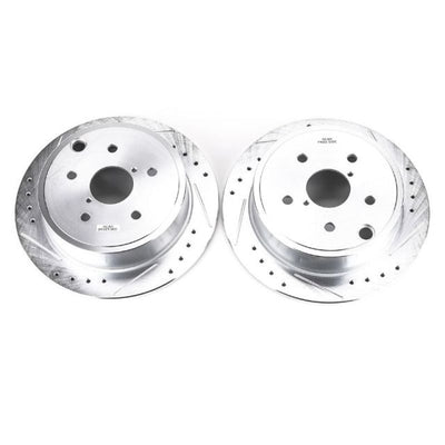 Power Stop 15-19 Subaru WRX Rear Evolution Drilled & Slotted Rotors - Pair