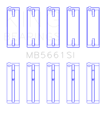 King Audi / Volkswagen ADZ/AWT/APK 1.6/1.8/2.0L Crankshaft Main Bearing Set (Set of 5) (Size  0.25)