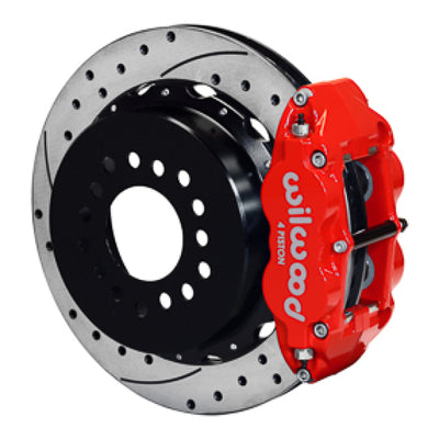 Wilwood Narrow Superlite 4R Rear Kit 14in Drilled Red G-Body W/ 2.62in Axle Offset