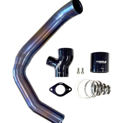 Torque Solution 15-21 Subaru WRX Top Mount Charge Pipe - Titanium Burnt Purple / Blue