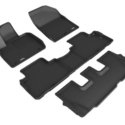 3D MAXpider 2020 Hyundai Palisade Kagu 1st & 2nd & 3rd Row Floormats - Black