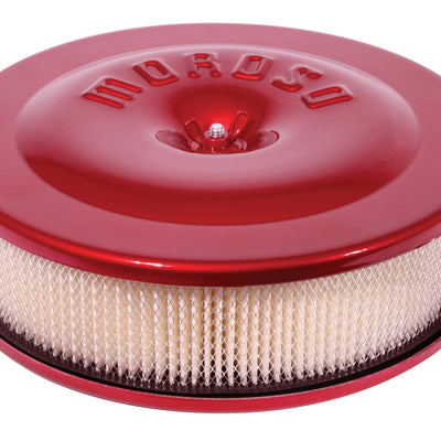 Moroso Race/Street Air Cleaner - 8-1/2in x 2-3/8in Filter - Aluminum - Red Powder Coat