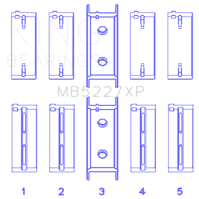 King Engine Bearings Mitsubishi 4G63/4G64 6 Bolt 1st Gen DSM Performance Main Bearing Set - Size STD
