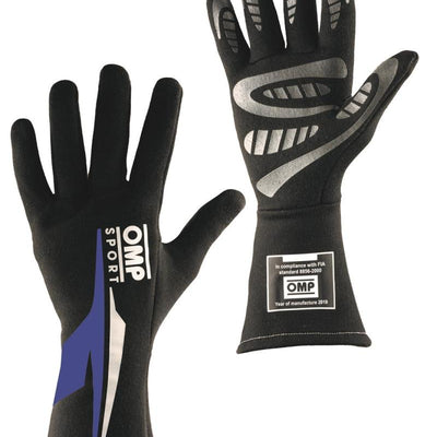OMP Os 60 Gloves Black/- Small (Blue) (Fia/Sfi)