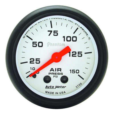 Autometer Phantom 52mm 0-150 PSI Mechanical Air Pressure Gauge